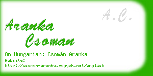 aranka csoman business card